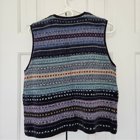 Vintage Robert Scott Vest Women's Medium Snowflake Wool Cotton Silk Knit EUC - Picture 4 of 8